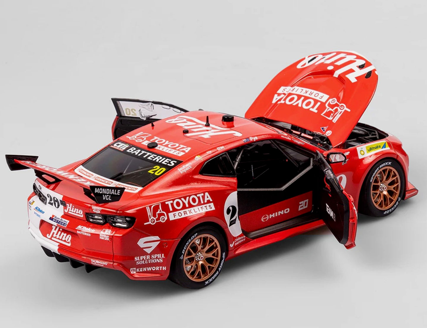 1:18 Scott Pye #20 Team 18 Hino Team Samurai Retro Livery 2023 Gold Coast 500 Chevrolet Camaro Authentic Collectables