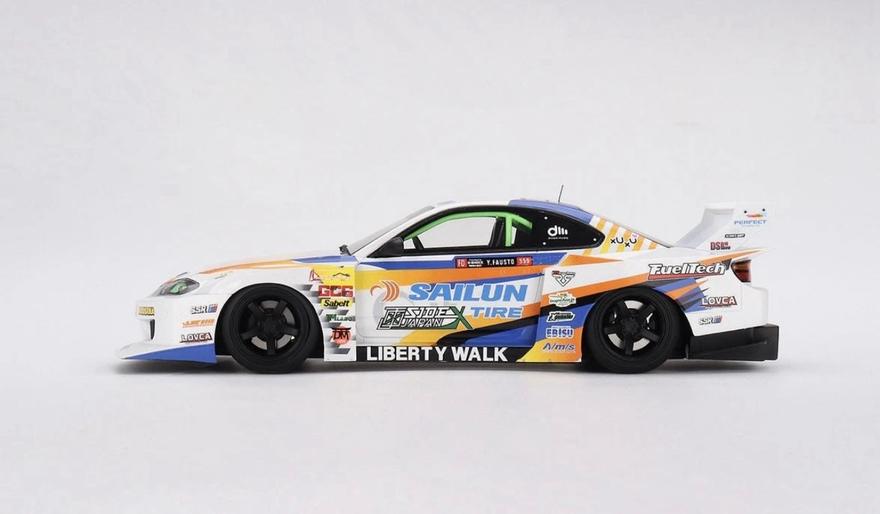 1:43 Nissan Silvia (S15) LB- Super Silhouette #555 2023 Formula Drift Japan TSM