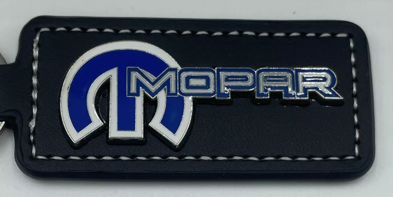 Mopar m Logo Leather Key Ring