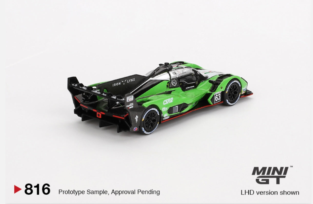 1:64 Lamborghini SC63 #63 2024 IMSA Sebring 12 Hrs Iron Lynx Mini GT 816