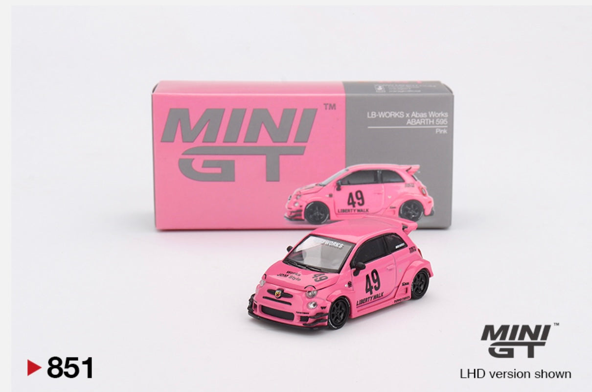 1:64 LB-Works x Abas Works Abarth 595 Pink Mini GT 851