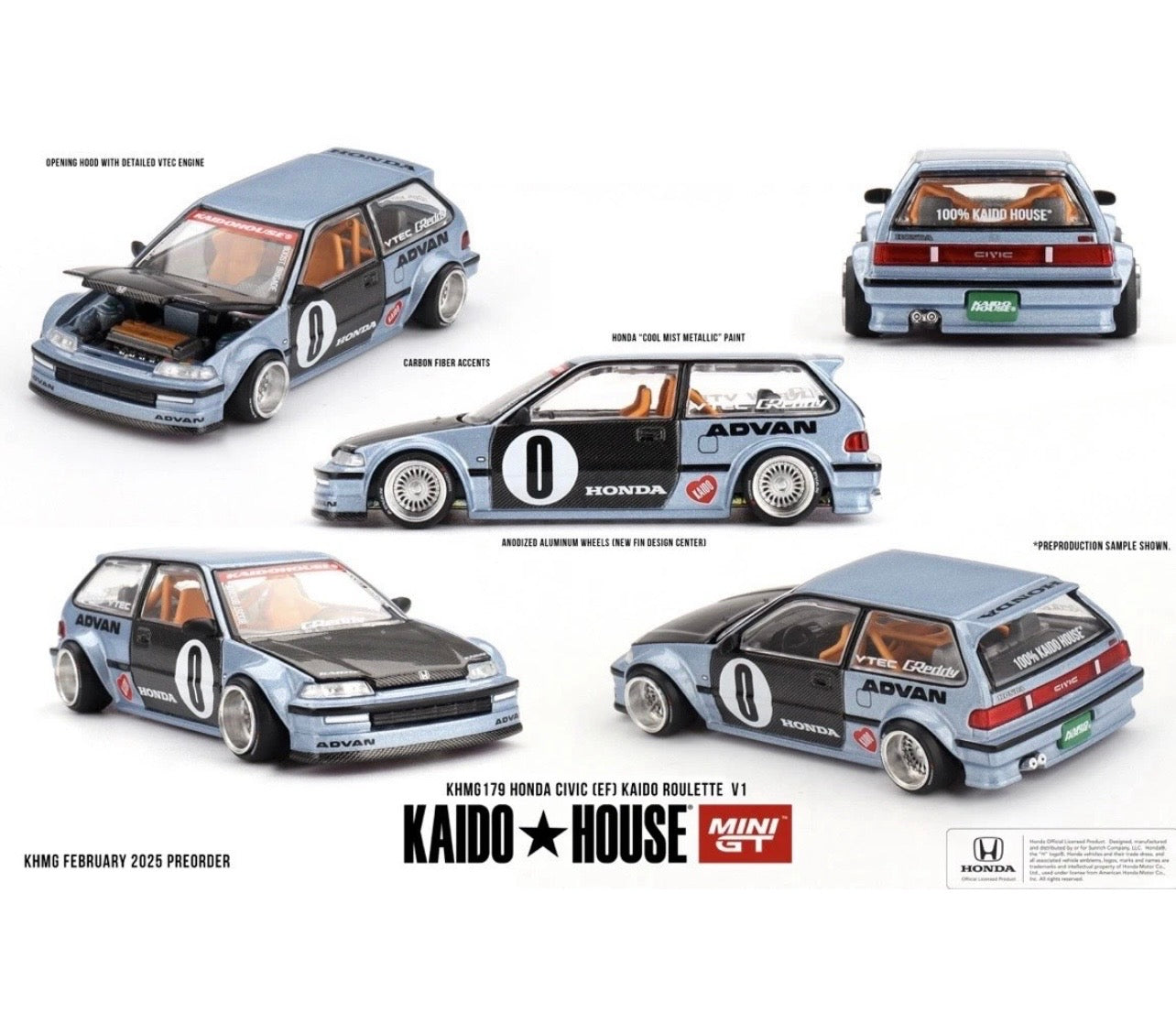 1:64 Honda Civic (EF) Kaido Roulette V1 #179 Kaido House