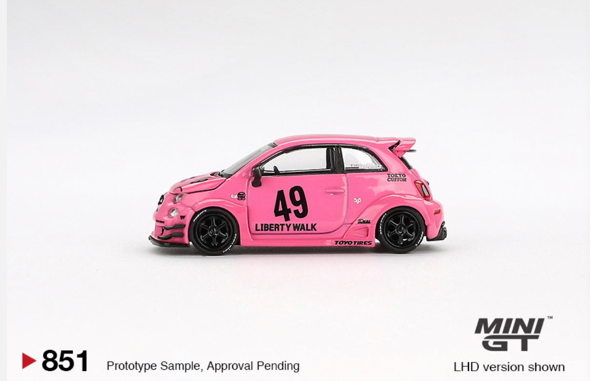 1:64 LB-Works x Abas Works Abarth 595 Pink Mini GT 851