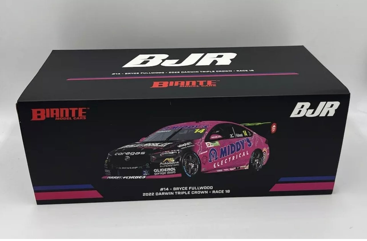 1:18 Bryce Fullwood #14 2022 Darwin Brad Jones Racing Holden ZB Commodore Biante