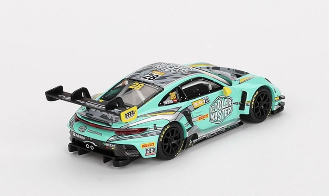 1:64 Porsche 911 GT3 R #28 Hub Auto Racing 2023 FIA GT World Cup 70th Macau Grand Prix Mini GT 804