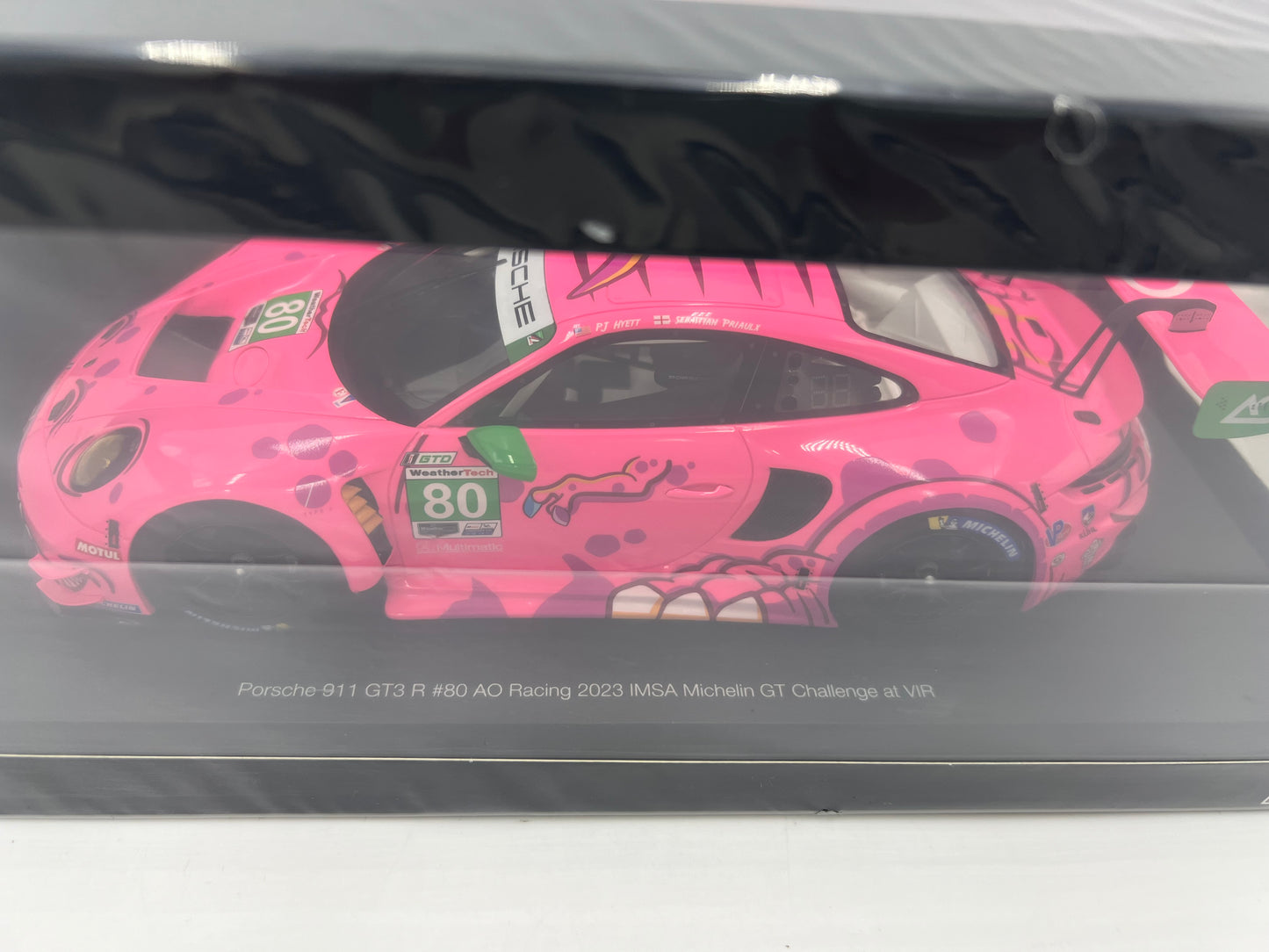 1:18 Porsche 911 GT3 R #80 Racing 2023 IMSA Michelin GT Challenge at VIR Top Speed 589