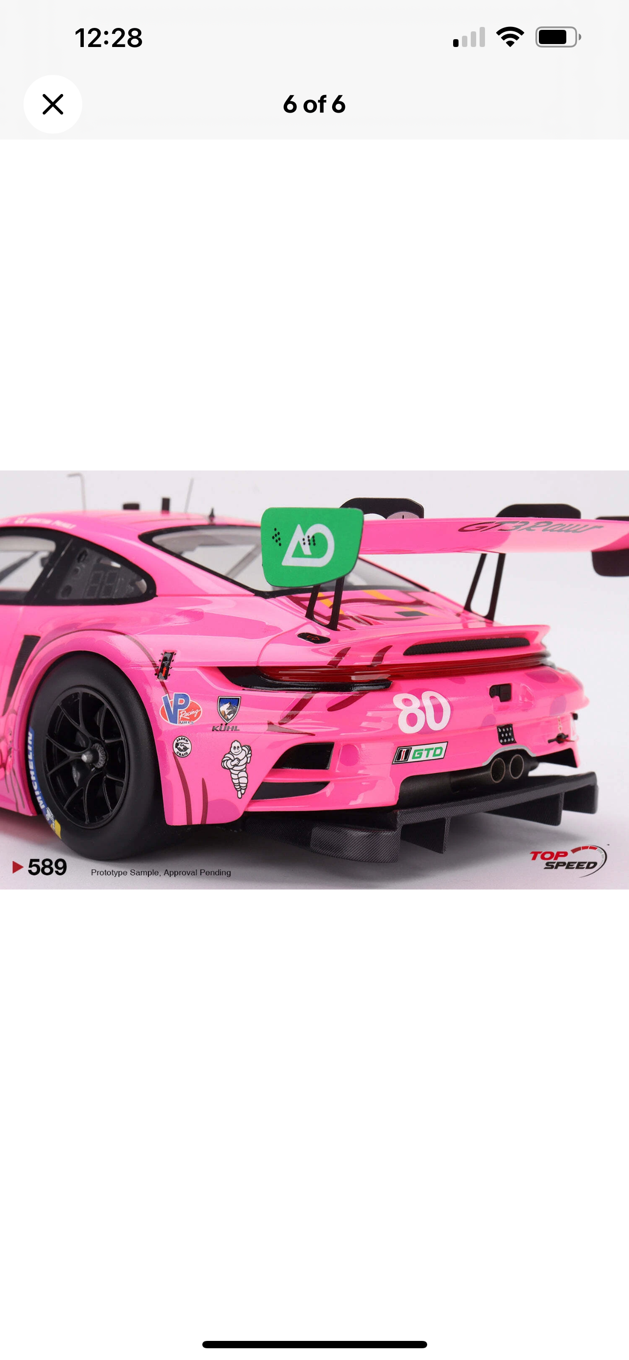 1:18 Porsche 911 GT3 R #80 Racing 2023 IMSA Michelin GT Challenge at VIR Top Speed 589