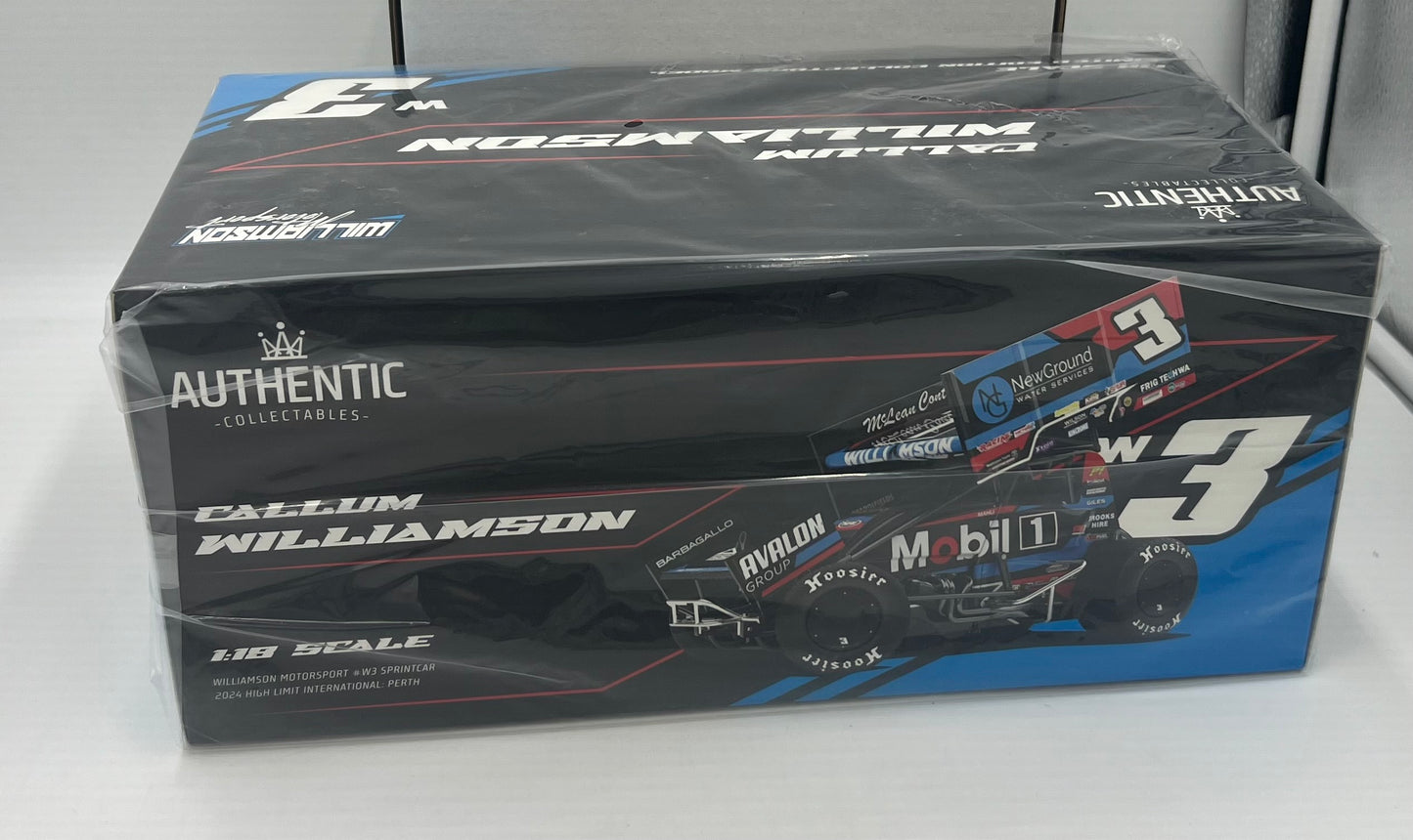 1:18 Williamson Motorsport Callum Williamson #W3 Sprintcar 2024 High Limit International Perth Authentic Collectables