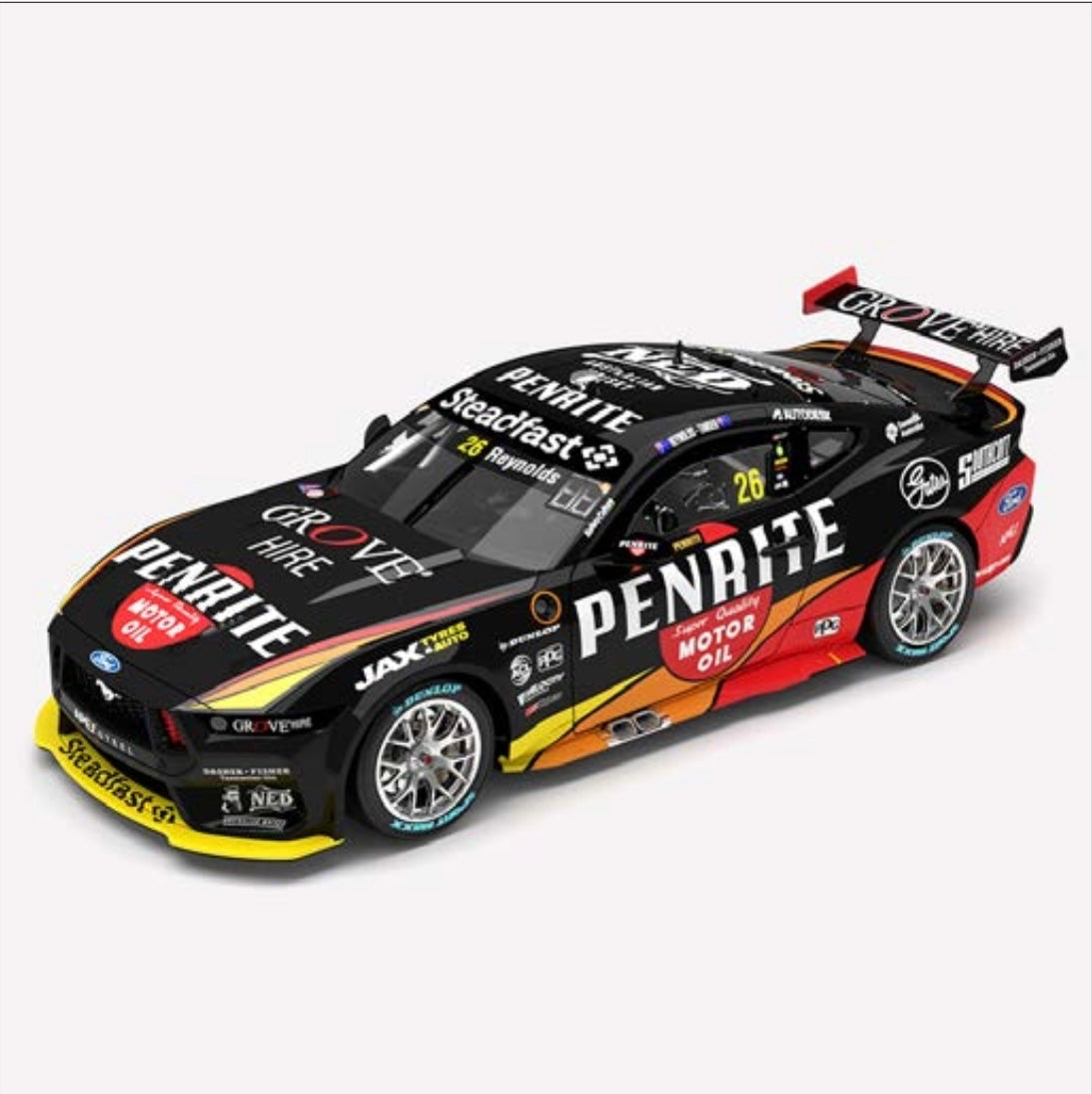 1:43 Ford Mustang GT David Reynolds/Garth Tander #26 Penrite Racing 2023 Penrite Oil Sandown 500 Retro Livery Authentic Collectables