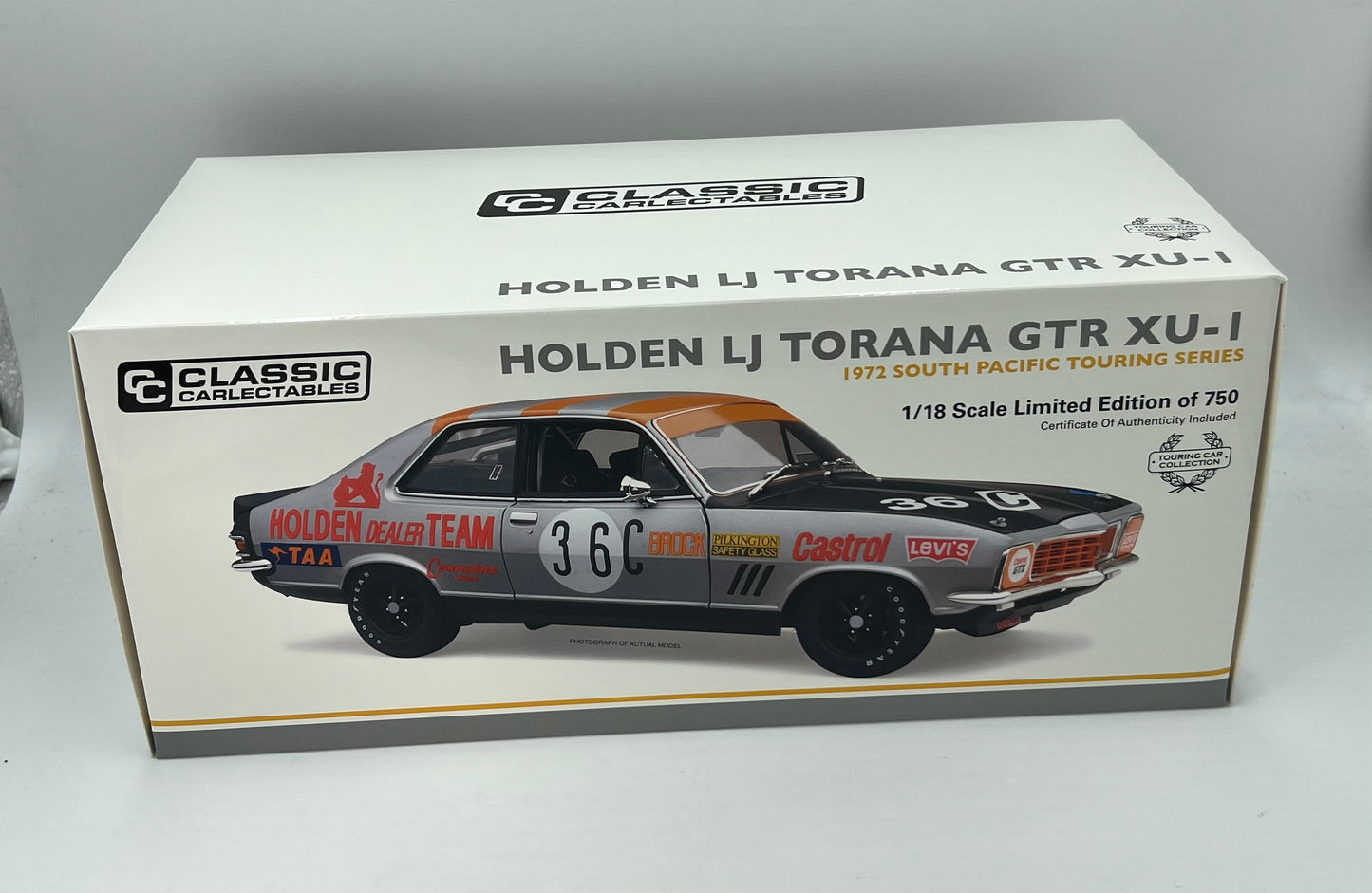 1:18 Holden LJ Torana GTR XU-1 Brock 36C 1972 South Pacific Touring Series Classic Carlectables
