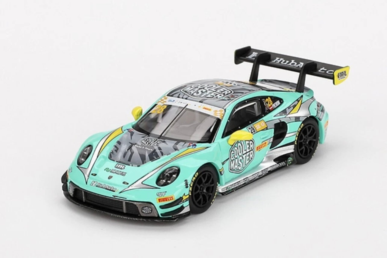 1:64 Porsche 911 GT3 R #28 Hub Auto Racing 2023 FIA GT World Cup 70th Macau Grand Prix Mini GT 804