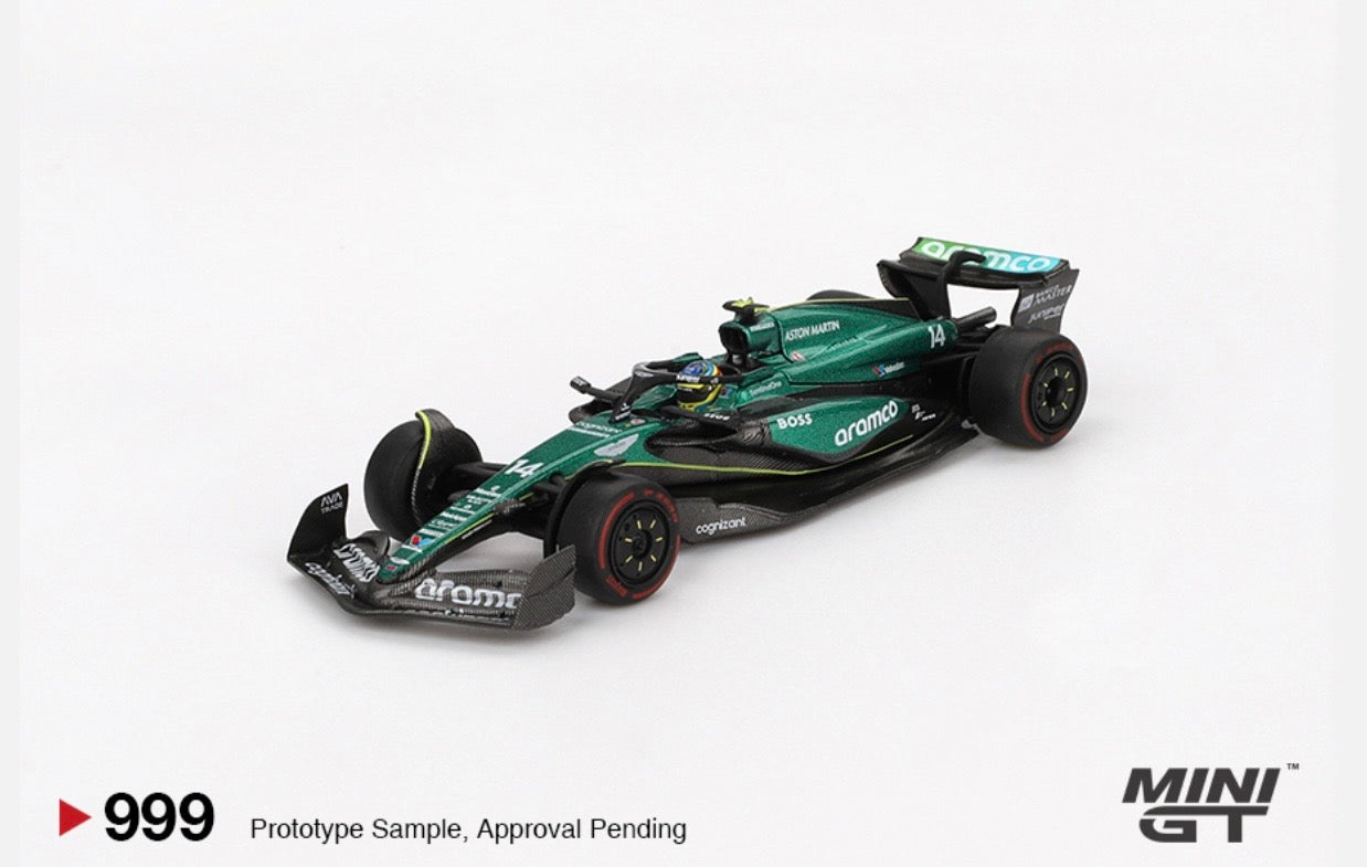 1:64 Aston Martin AMR24 Fernando Alonso #14 2024 F1 2024 Bahrain GP Mini GT 999