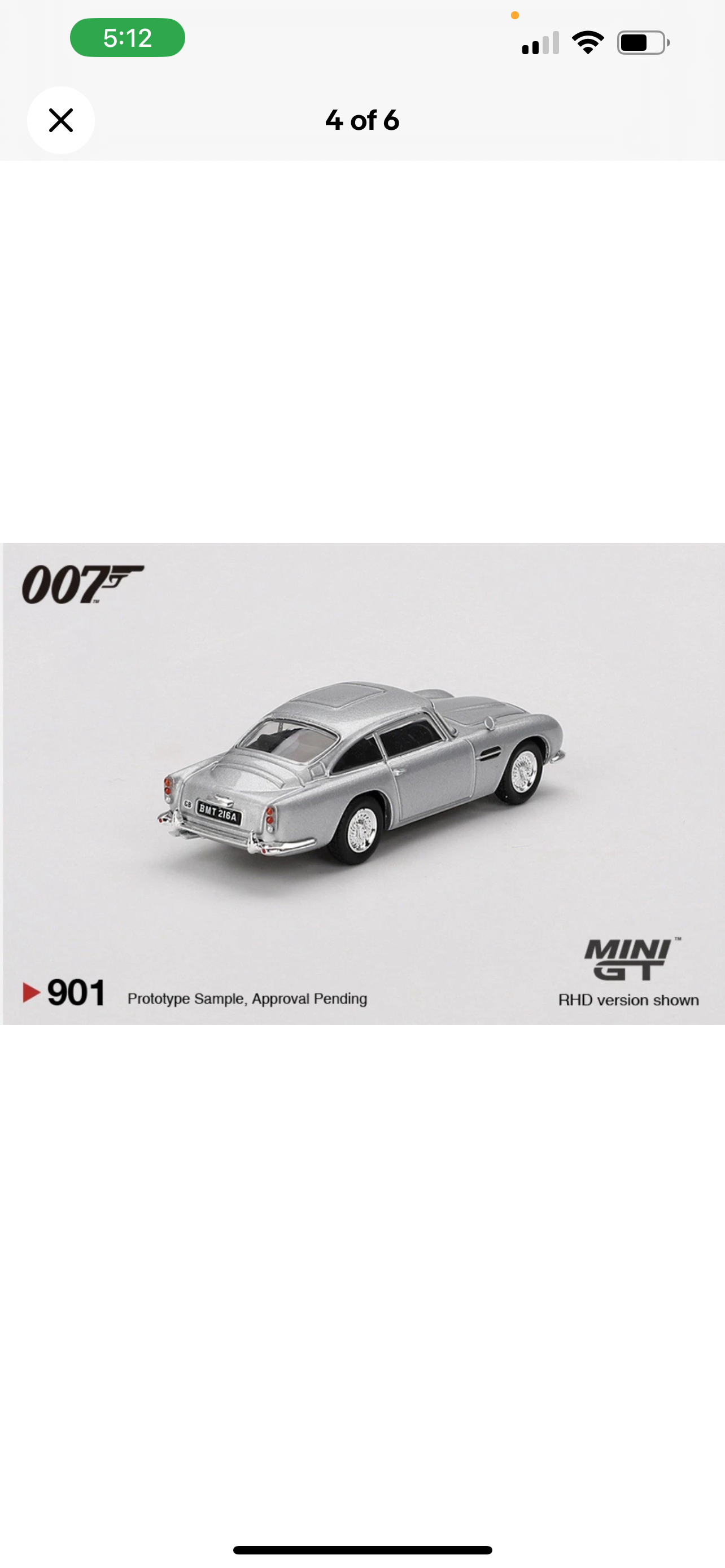 1:64 Aston Martin DB5 ThunderBall James Bond Mini GT 901