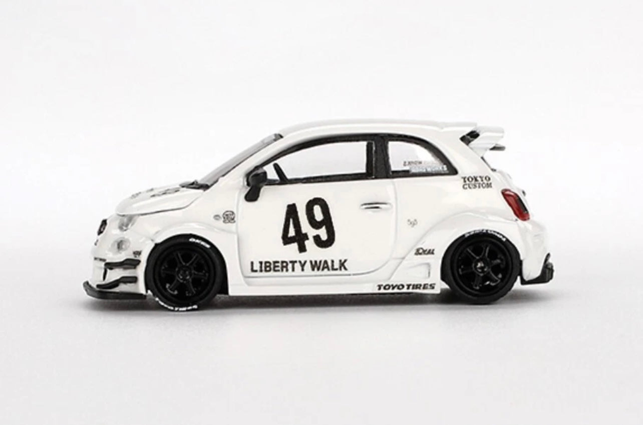 1:64 LB-Works x Abas Works Abarth 595 Gara White Mini GT 809