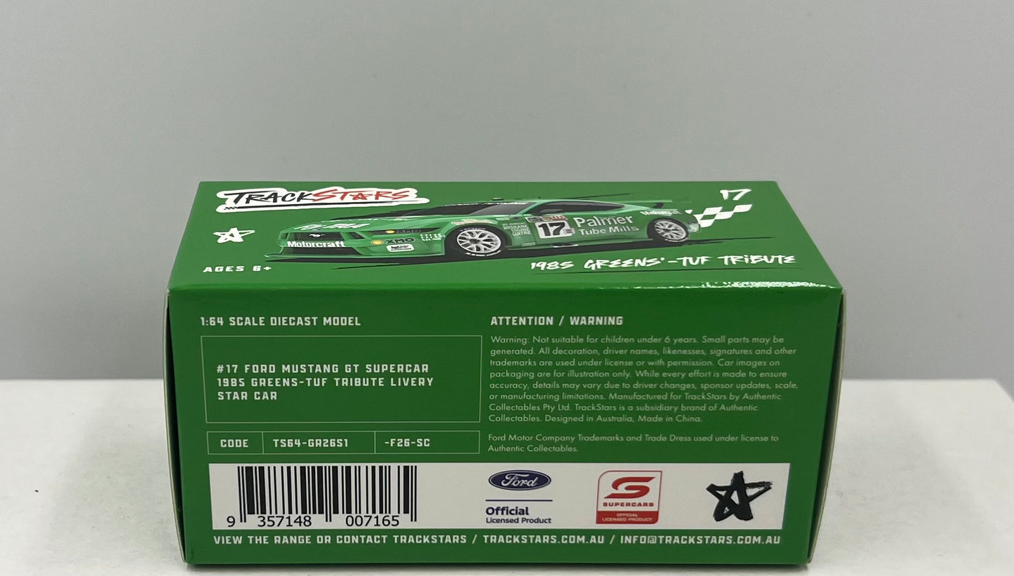 1:64 #17 Ford Mustang GT Supercar 1985 Greens-TUF Tribute Livery Star Car Trackstars