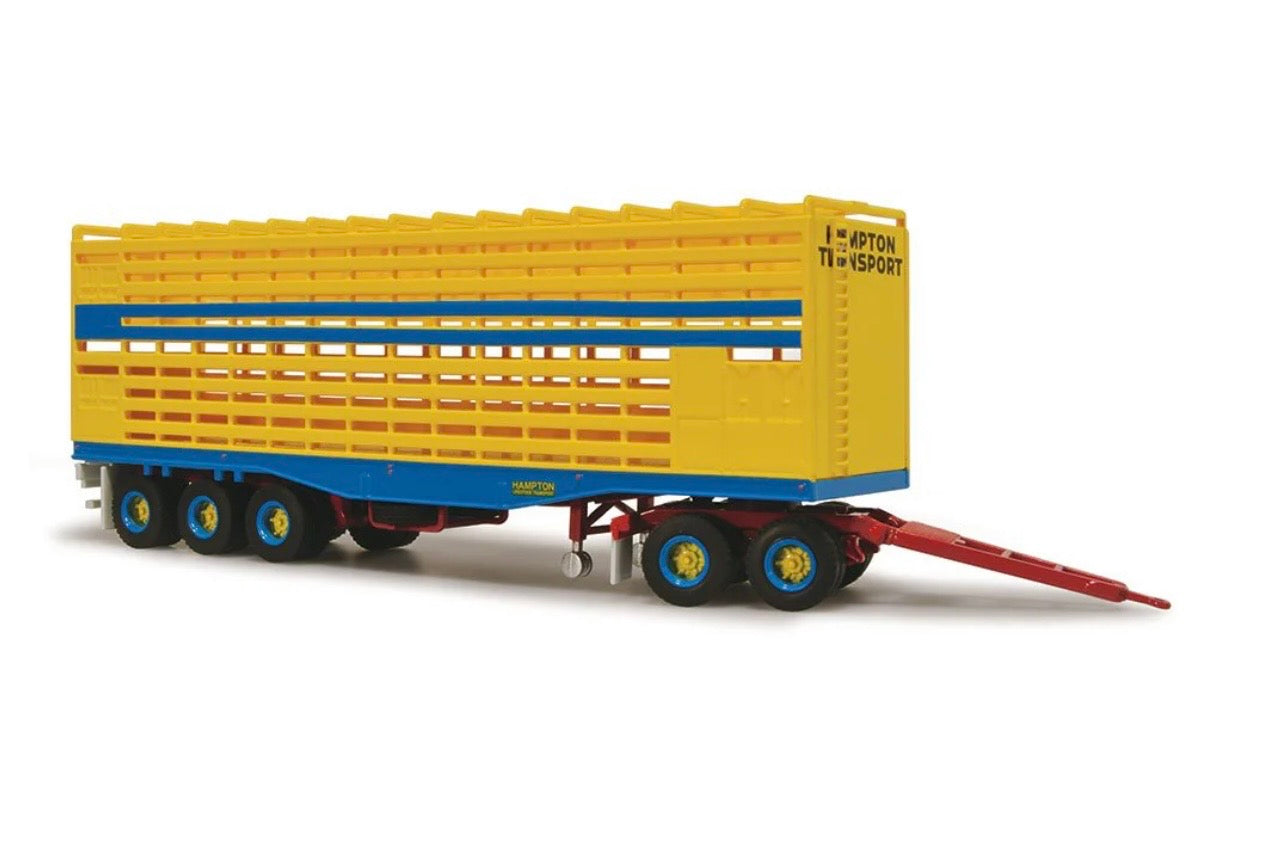 1:64 Highway Replicas LivestockTrailer with Dolly Hampton Transport Pre-Order