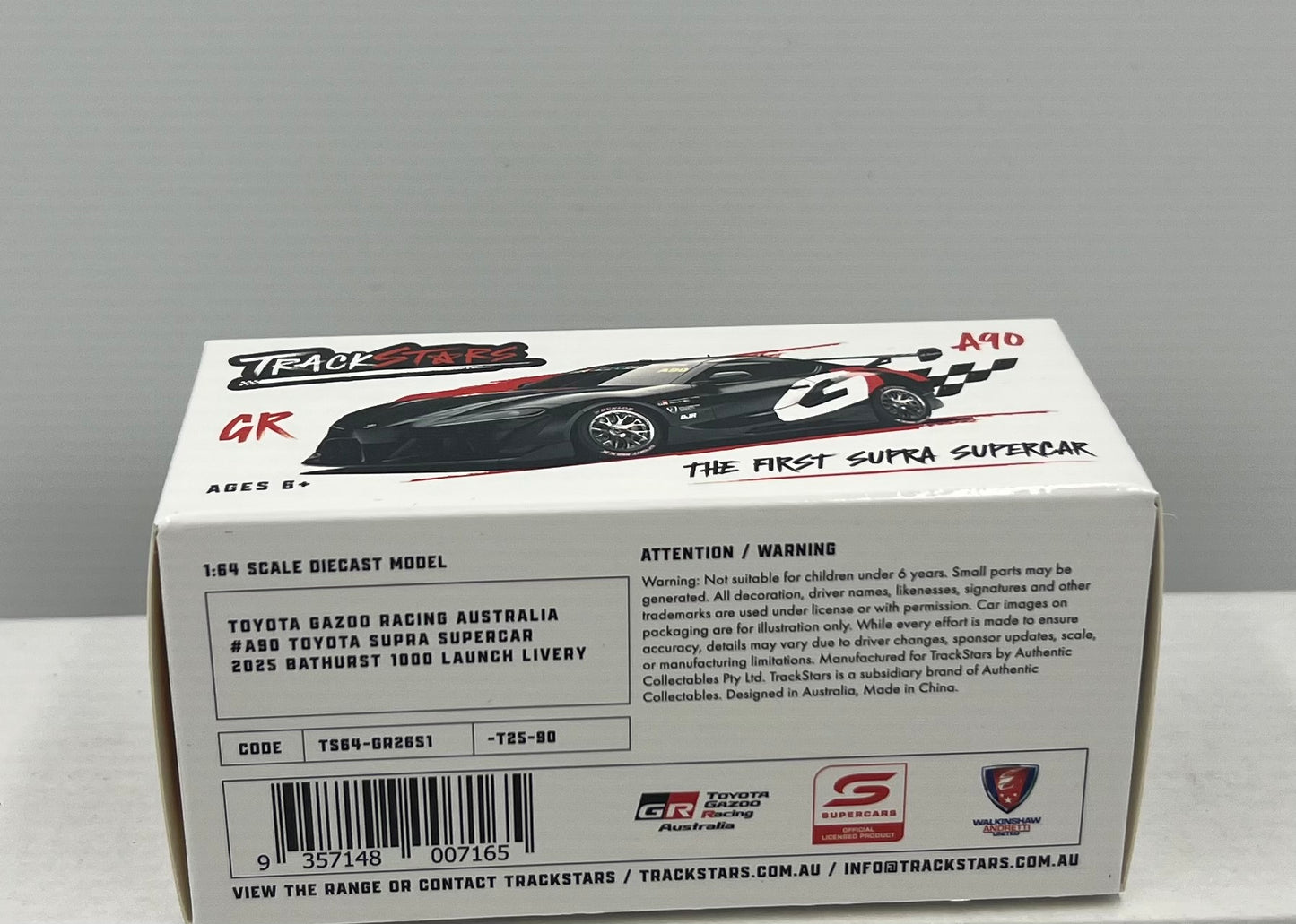 1:64 Toyota Gazoo Racing Australia #90 Toyota Supra Supercar 2025 Bathurst 1000 Launch Livery Trackstars