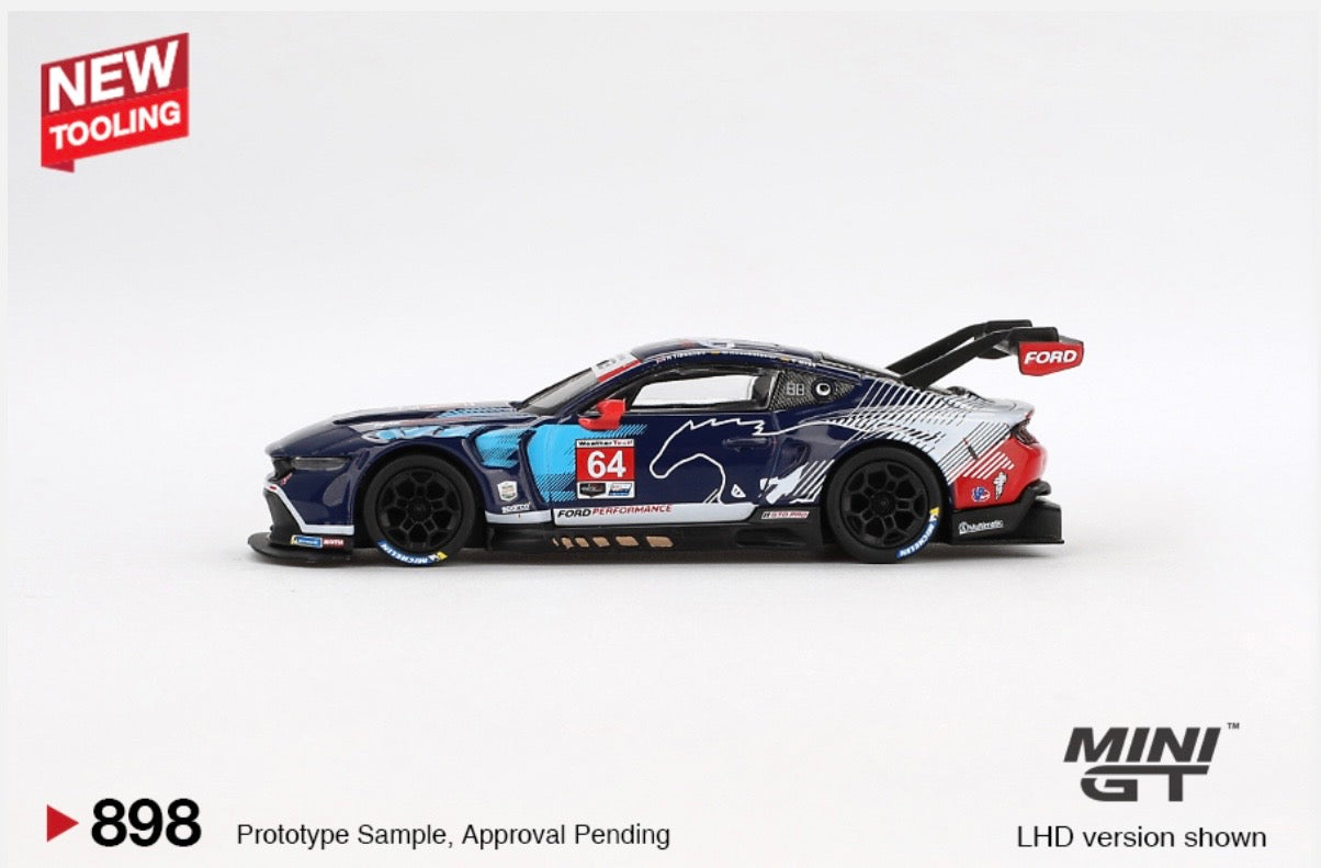 1:64 Ford Mustang GT3 #64 2024 ISMA Daytona 24Hrs Ford Multimatic Motorsports Mini GT 898