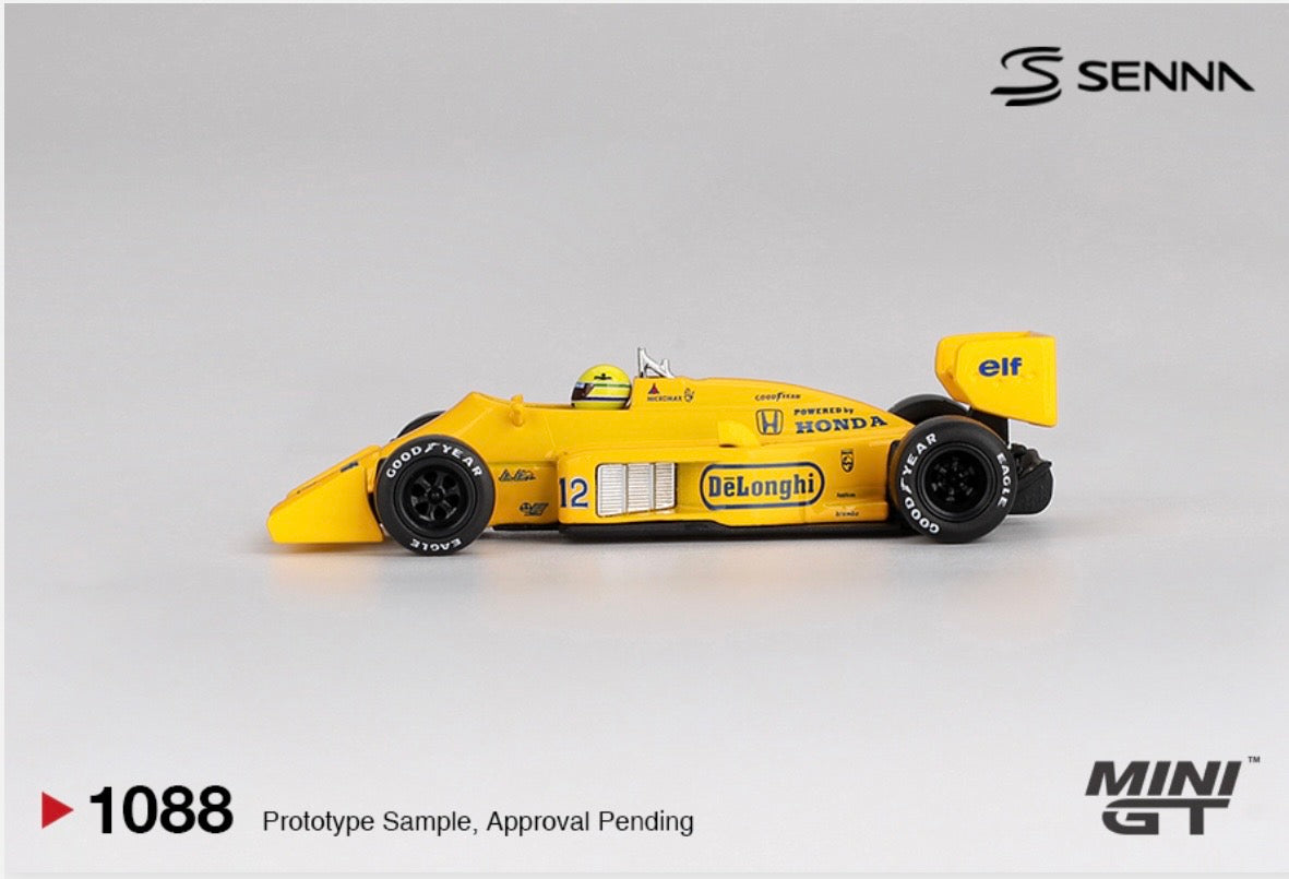 1:64 Ayrton Senna #12 Lotus 99T 1987 Monaco Grand Prix Winner Mini GT