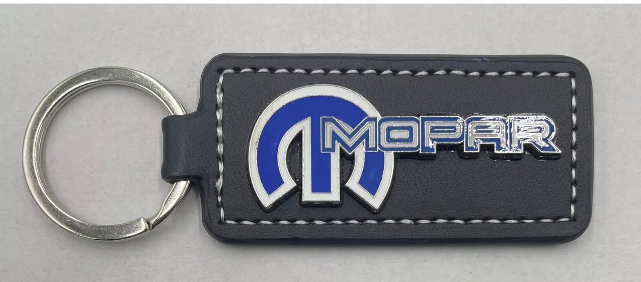 Mopar m Logo Leather Key Ring