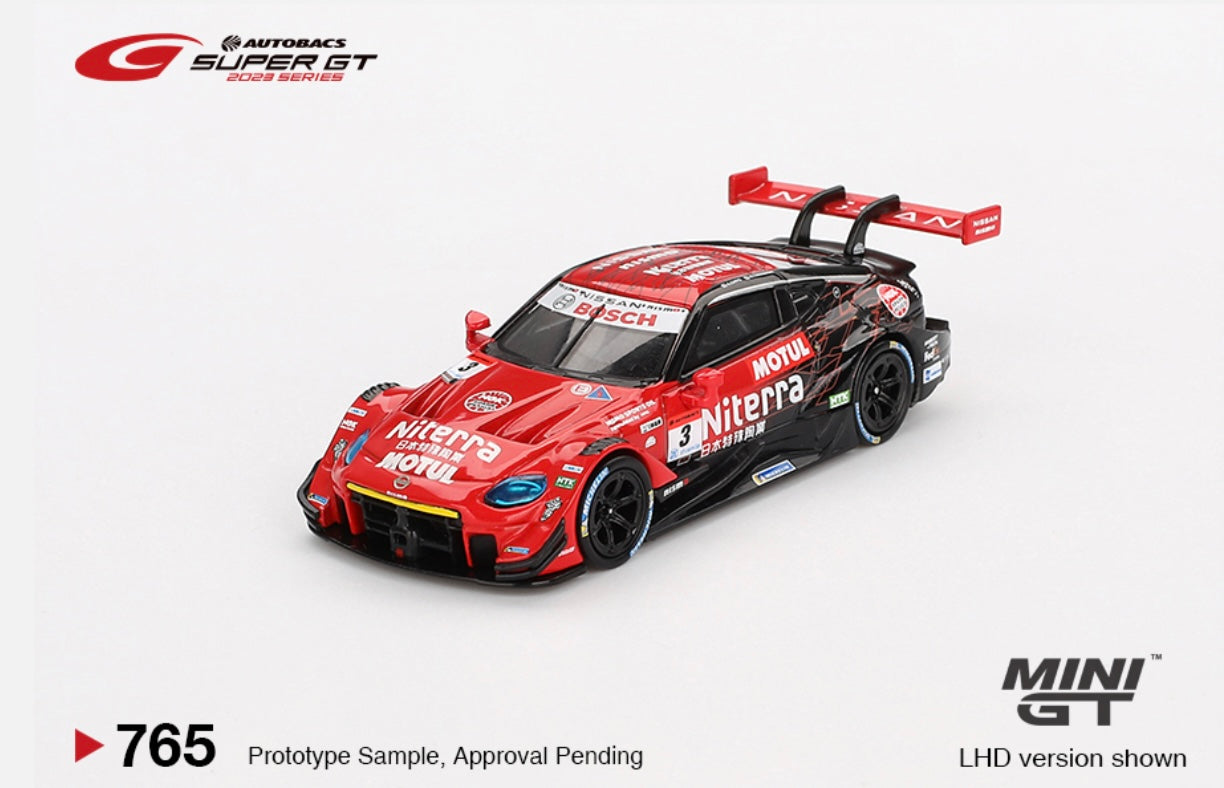 1:64 Nissan Z GT500 #3 Niterra Motul Z NDDP Racing 2023 Super GT Series Mini GT 765