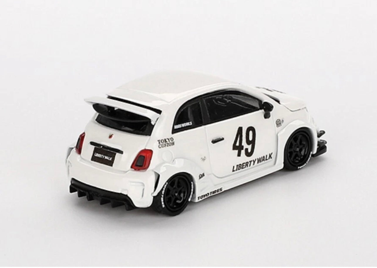 1:64 LB-Works x Abas Works Abarth 595 Gara White Mini GT 809