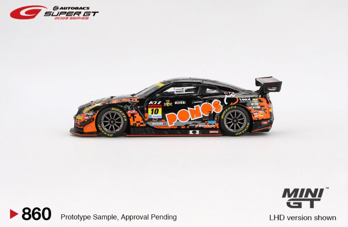 1:64 Nissan GT-R Nismo GT3 #10 Ponos Gainer GT-R 2023 Super Sprint Series Mini GT 860
