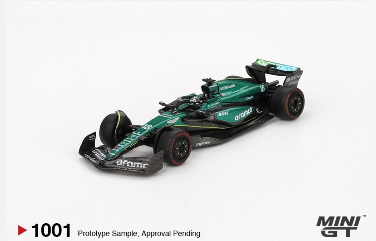 1:64 Aston Martin AMR24 Lance Stroll #18 2024 F1 2024 Bahrain GP Mini GT 1001