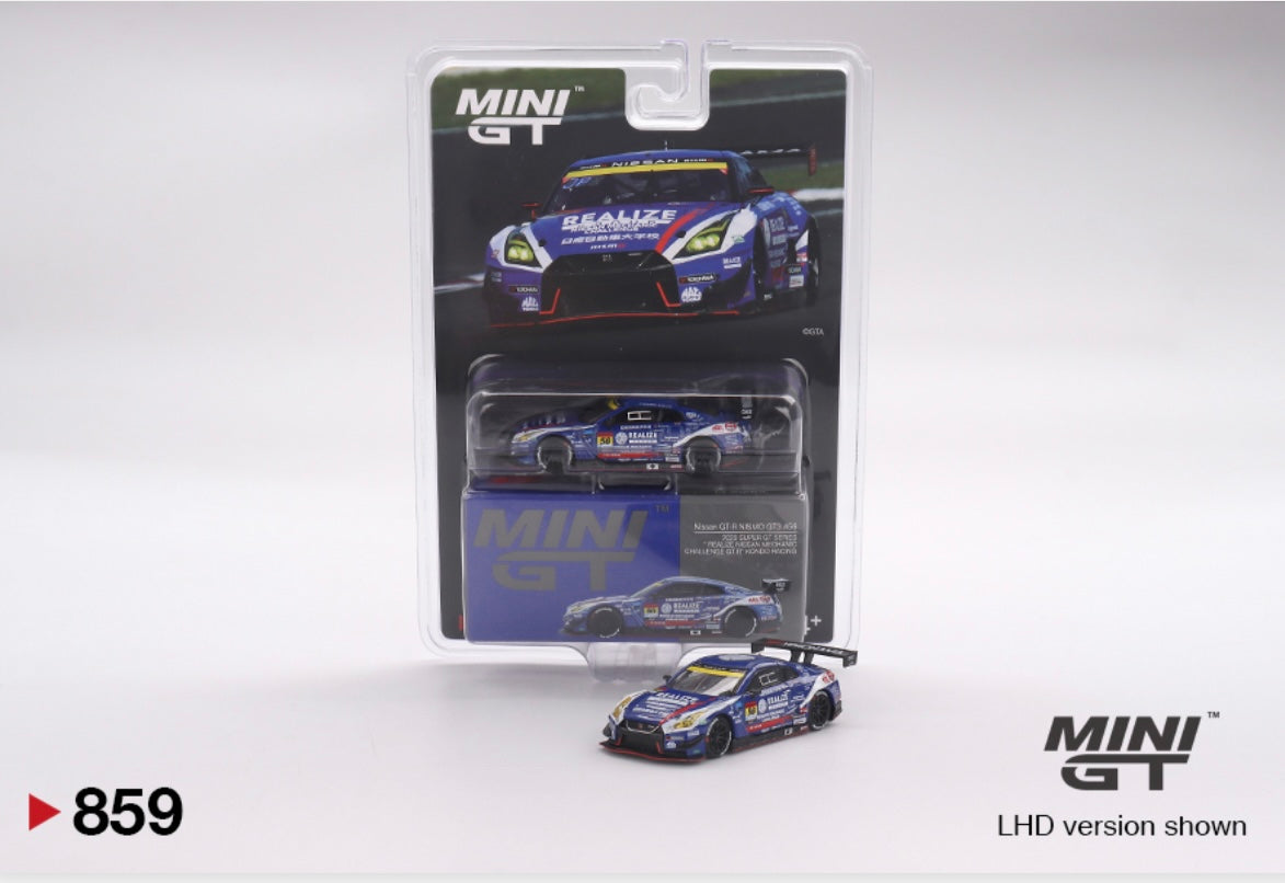 1:64 Nissan GT-R Nismo GT3 #56 2023 Super GT Series Realize Nissan Mechanic MINI GT 859