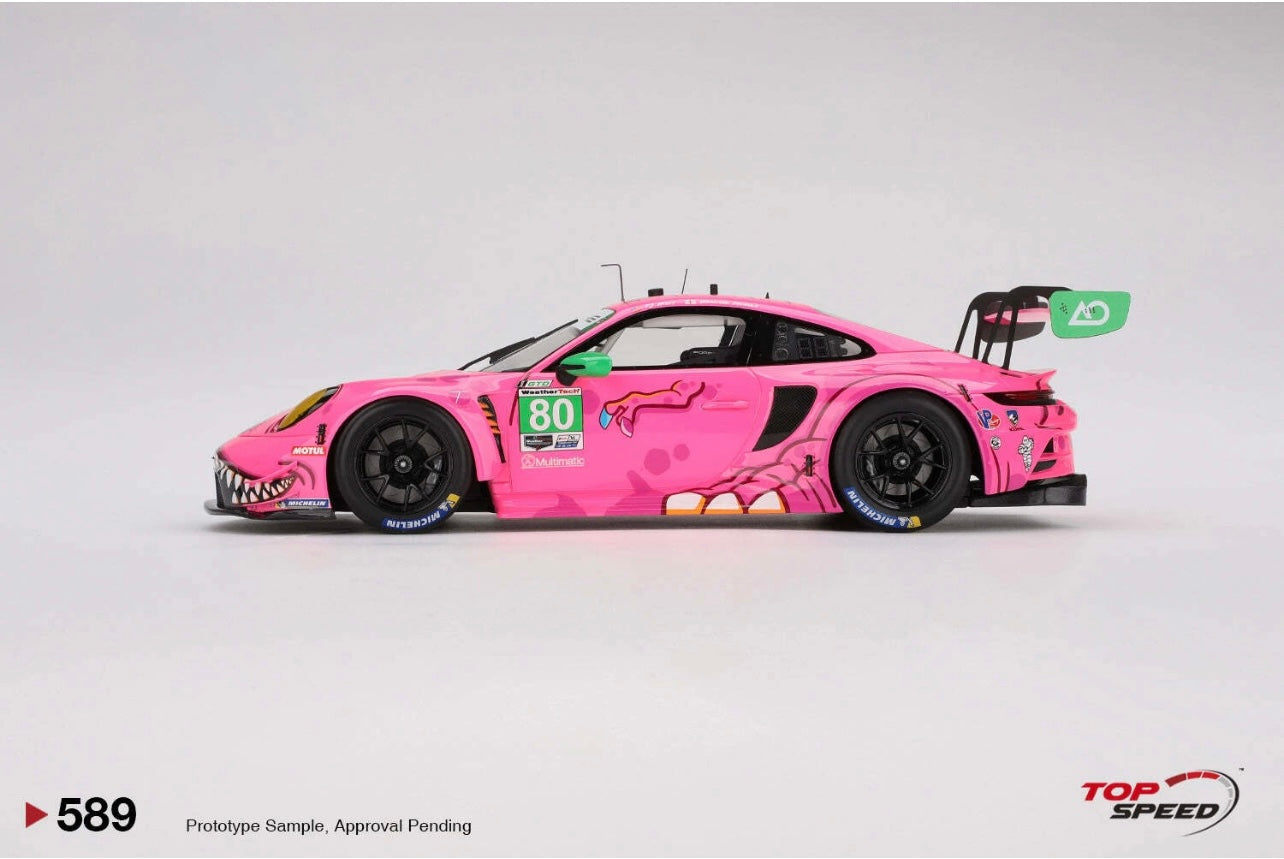 1:18 Porsche 911 GT3 R #80 Racing 2023 IMSA Michelin GT Challenge at VIR Top Speed 589