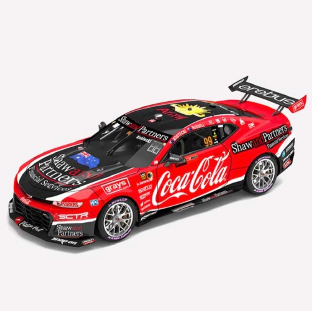 1:43 Chevrolet Camaro ZL1 Brodie Kostecki/David Russell #99 Coca-Cola Racing By Erebus 2023 Repco Bathurst 1000 Pole Position Authentic Collectables