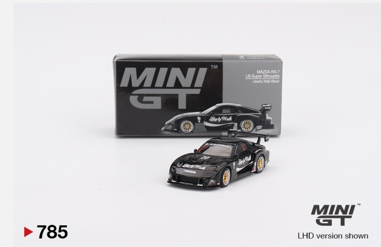 1:64 Mazda RX-7 LB Super Silhouette Liberty Walk Black Mini GT 785