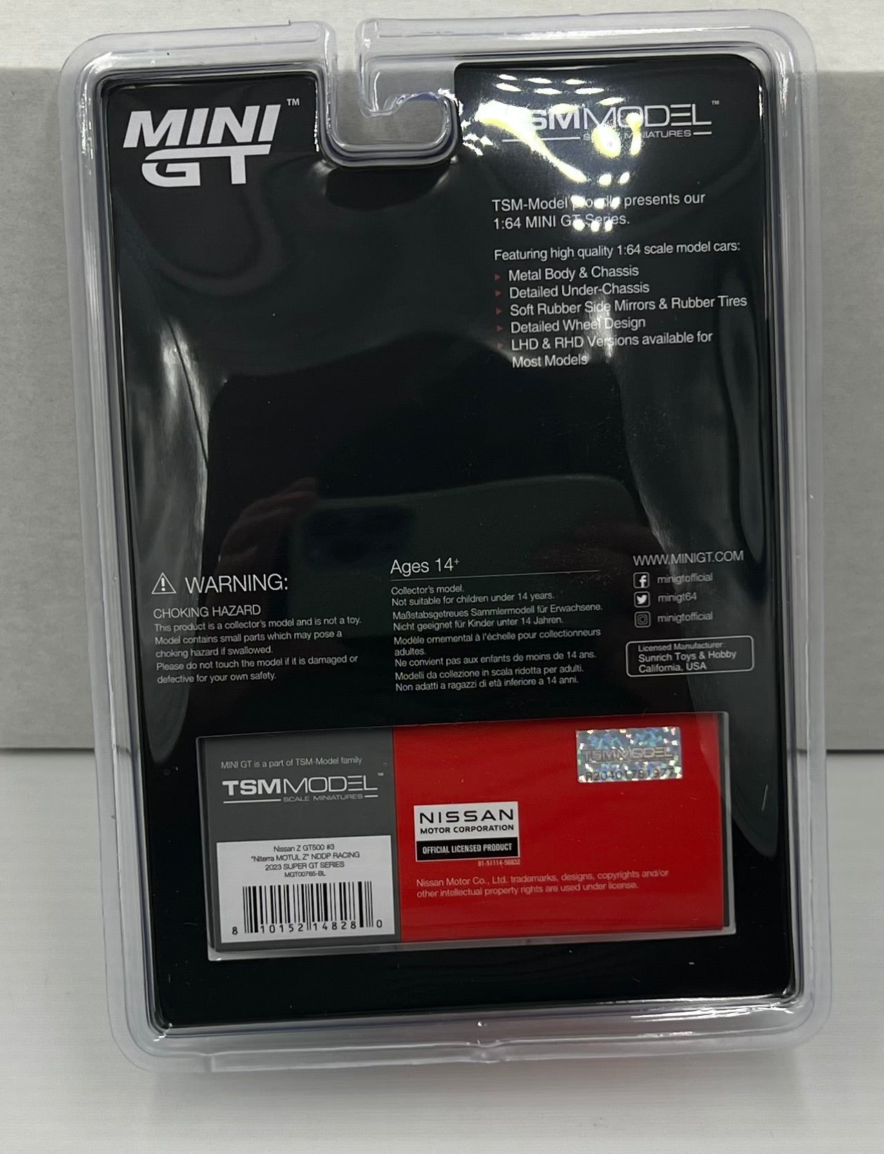 1:64 Nissan Z GT500 #3 Niterra Motul Z NDDP Racing 2023 Super GT Series Mini GT 765