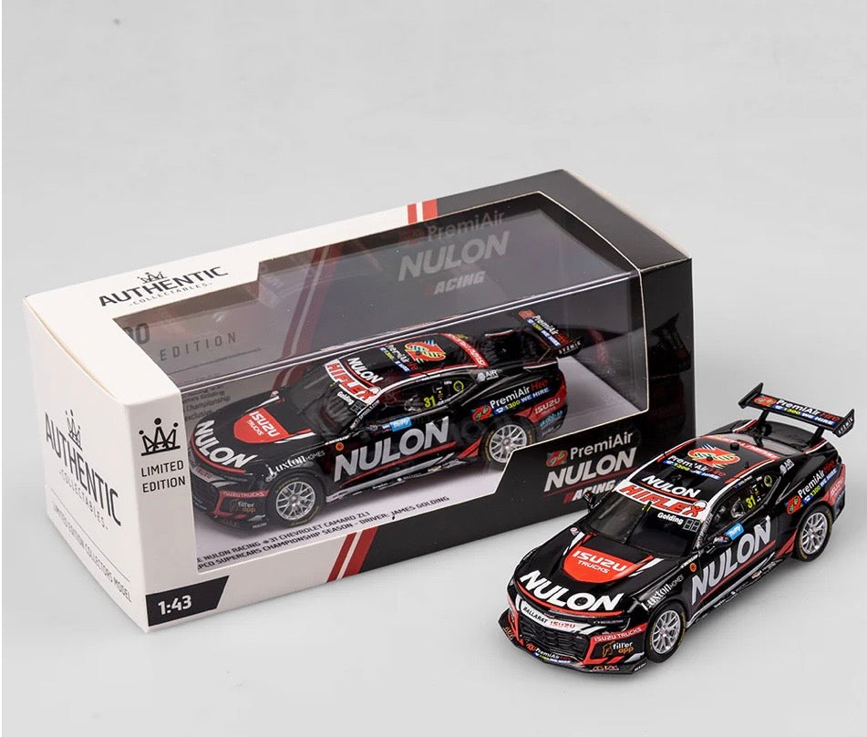 1:43 Nulon Racing Chevrolet Camaro ZL1 #31 James Golding 2024 Repco Supercars Championship Season Authentic Collectables