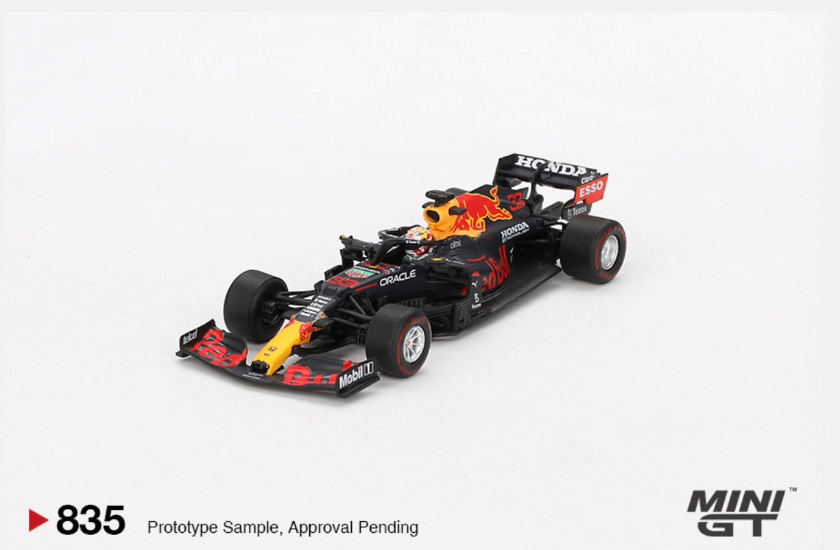1:64 Max Verstappen #33 2021 Abu Dhabi GP Winner Red Bull Racing RB16B Mini GT 835