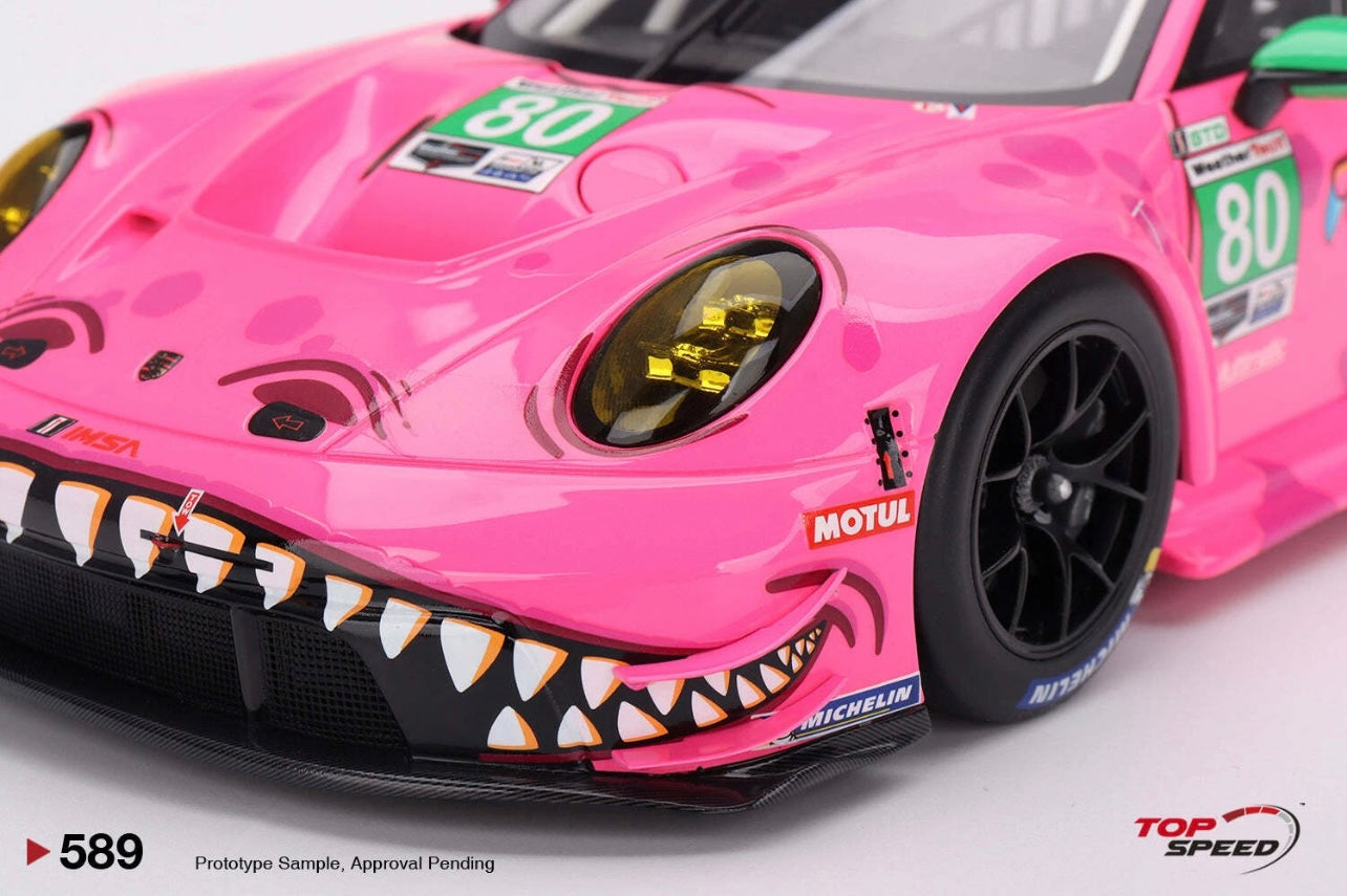 1:18 Porsche 911 GT3 R #80 Racing 2023 IMSA Michelin GT Challenge at VIR Top Speed 589