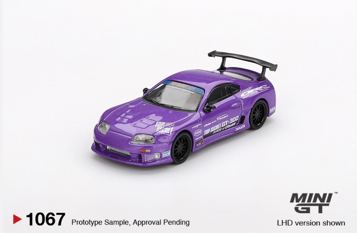 1:64 Toyota Supra (A80)Top Secret GT-300 Top Secret Purple Mini GT 1067
