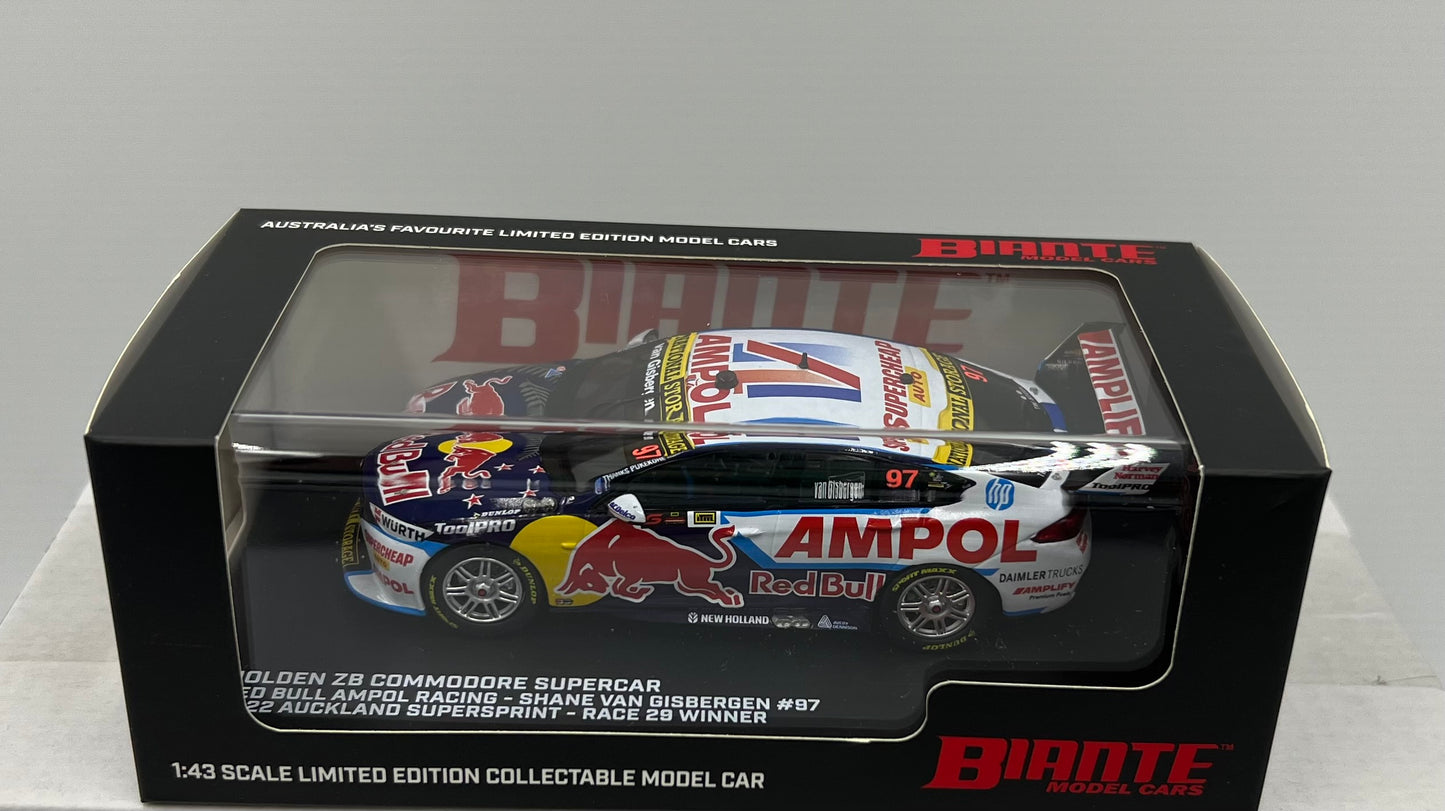 1:43 Shane Van Gisbergen #97 2022 Auckland Supersprint-Race 29 Winner Last Race at Pukekohe Park Holden ZB Commodore Biante