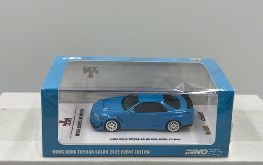 1:64 Nissan Skyline GT-T (R34) Baby Blue Hong Kong Toycar Salon 2022 Event Edition INNO64