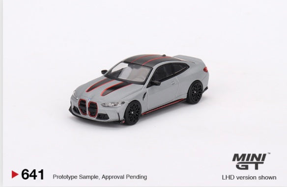 1:64 BMW M4 CSL Frozen Brooklyn Grey Metallic Mini GT 641