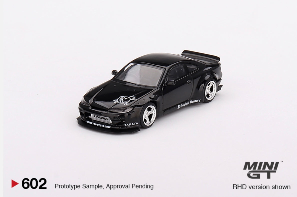 1:64 Nissan Silvia Rocket Bunny Black Pearl Mini GT 602
