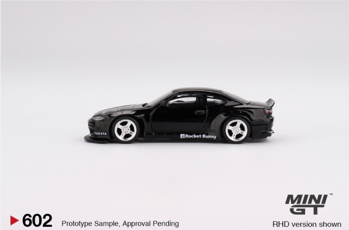 1:64 Nissan Silvia Rocket Bunny Black Pearl Mini GT 602