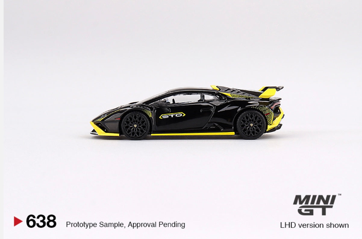 1:64 Lamborghini Huracan STO Nero Noctis Mini GT 638