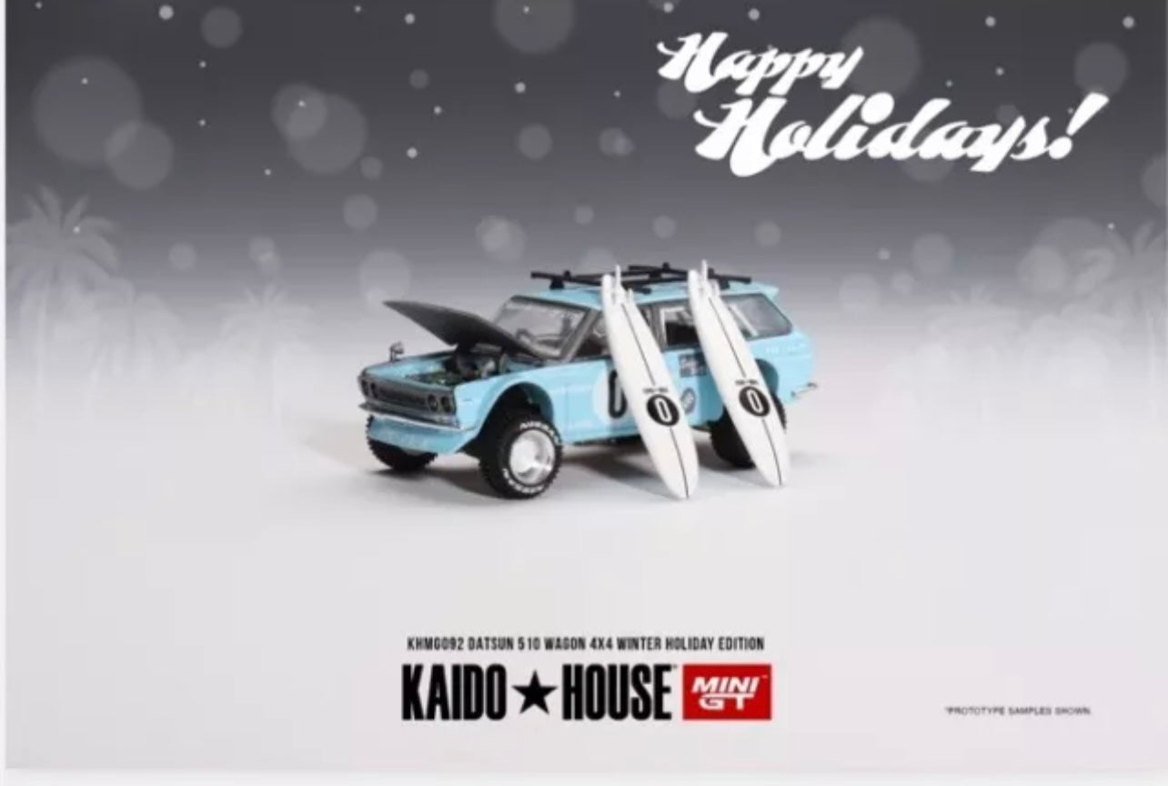 1:64 Datsun 510 Wagon 4x4 Winter Holiday Edition #092 Kaido House