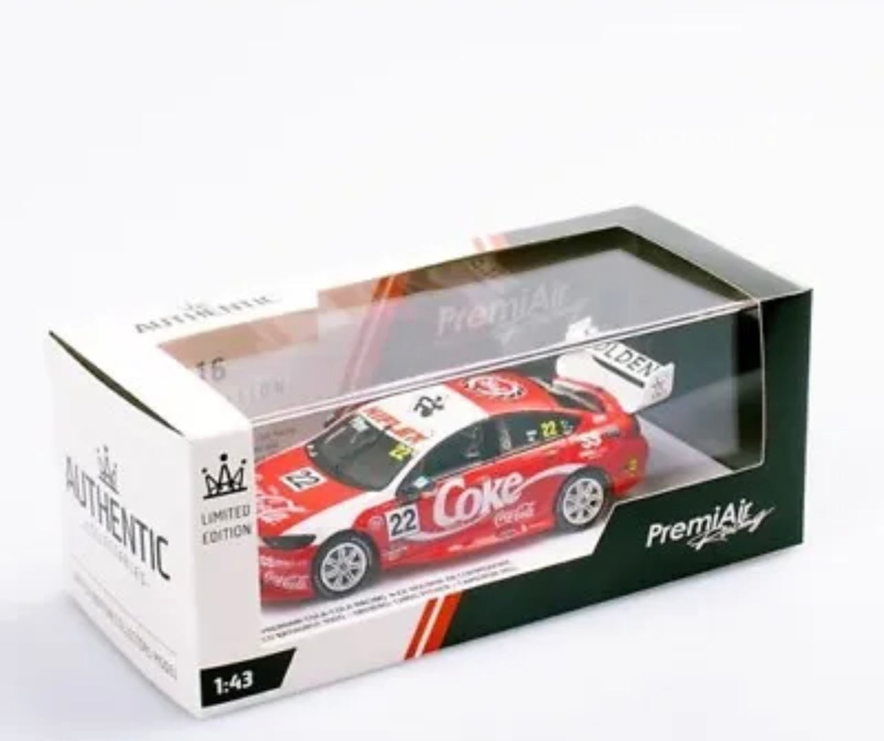 1:43 Chris Pither/ Cameron Hill #22 Premiair Coca-Cola Racing Holden ZB Commodore 2022 Bathurst Authentic Collectables
