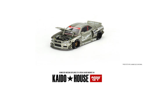 1:64 Nissan Skyline GT-R (R34) Kaido House Mini GT#103 Pre-Order