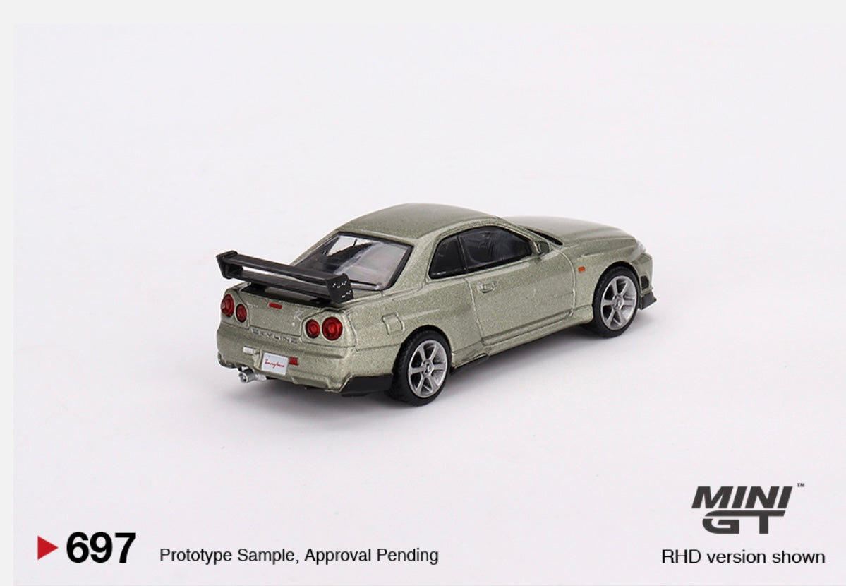 1:64 Nissan Skyline GT-R (R34)Tommykaira R-Z Millennium Jade Mini GT 697