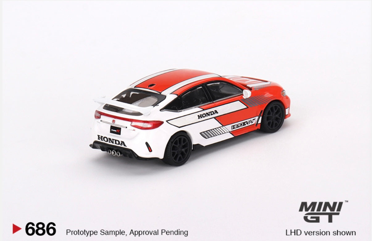 1:64 Honda Civic Type R 2023 Pace Car Red Mini GT 686