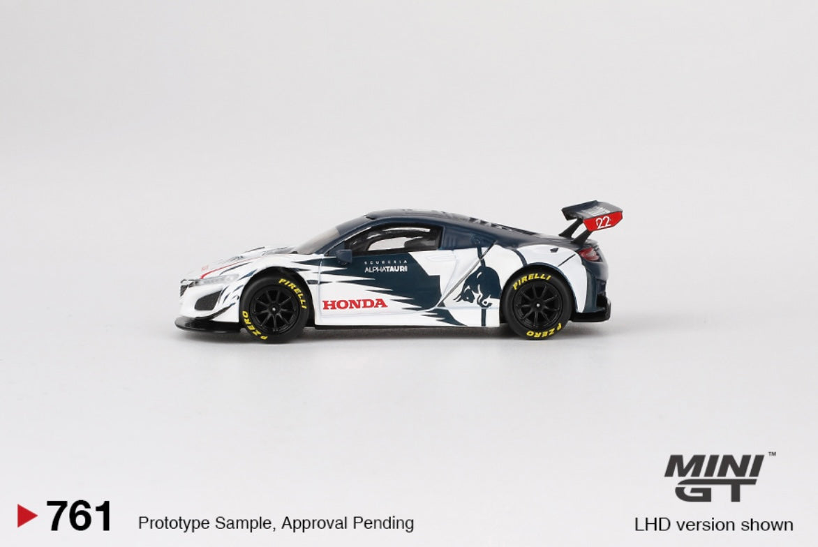 1:64 Honda NSX GT3 Evo AlphaTauri Yuki Tsunoda 2023 Red Bull Formula Nürburgring Mini GT 761