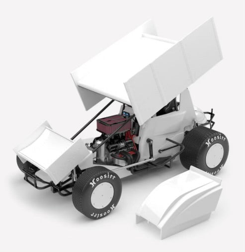 1:18 Plain Body Sprintcar Gloss White Authentic Collectables